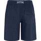 Unisex Linen Jersey Bermuda Shorts Solid Azul marino vista trasera