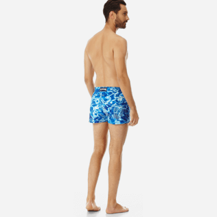 Men Short classic Printed - Men Short and Fitted Stretch Swimwear Splash, Neptune blue backworn Men Short classic Printed - Men Short and Fitted Stretch Swimwear Splash, Neptune blue backworn