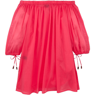 Women Others Solid - Women off-the-shoulder Cotton voile Dress Solid, Hibiscus back Women Others Solid - Women off-the-shoulder Cotton voile Dress Solid, Hibiscus back