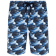 Men Long classic Printed - Men Swimwear Long Waves, Navy front view