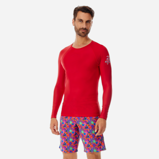 Others Printed - Unisex Long Sleeves Rashguards Solid, Red polish frontworn Others Printed - Unisex Long Sleeves Rashguards Solid, Red polish frontworn