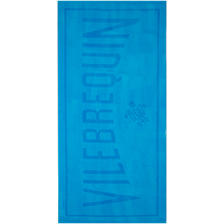 Autros Liso - Toalla de playa de tejido terry con estampado jacquard liso, Hawaii blue front Autros Liso - Toalla de playa de tejido terry con estampado jacquard liso, Hawaii blue front