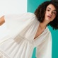 Mujer Autros Liso - Vestido midi de algodón en color liso para mujer, Blanco tiza detalles vista 3
