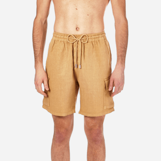 Men Others Solid - Men Cargo Linen Bermuda Shorts Solid, Hazelnut supp1 Men Others Solid - Men Cargo Linen Bermuda Shorts Solid, Hazelnut supp1