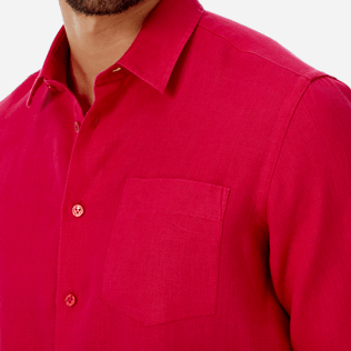Herren Andere Uni - Solid Hemd aus Leinen für Herren, Stachelbeerenrot supp1 Herren Andere Uni - Solid Hemd aus Leinen für Herren, Stachelbeerenrot supp1