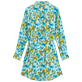 Femme AUTRES Imprimé - Robe Chemise en coton femme Butterflies, Lagon vue de dos
