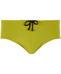 男款 Fitted 纯色 - 男士纯色修身三角泳裤, Matcha 正面图