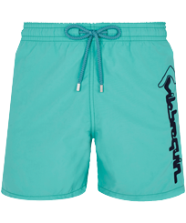 Men Classic Embroidered - Men Swim Trunks Placed embroidery Le Vilebrequin, Veronese green front view