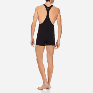 Hombres One Piece Estampado - Bañador de una sola pieza con estampado French Riviera para hombre, Negro backworn Hombres One Piece Estampado - Bañador de una sola pieza con estampado French Riviera para hombre, Negro backworn