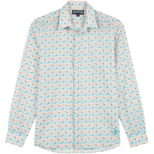 Imagen de Autros Estampado - Camisa de verano en gasa de algodón con estampado 2007 Snails unisex, Lazulii blue vista frontal Imagen de Autros Estampado - Camisa de verano en gasa de algodón con estampado 2007 Snails unisex, Lazulii blue vista frontal