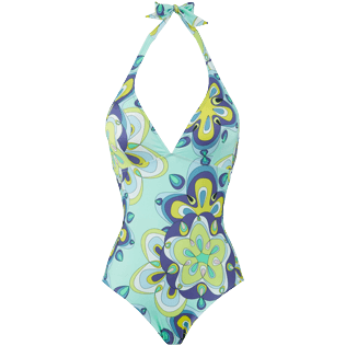 Women Halter One Piece Swimsuit Kaleidoscope Vilebrequin Fmsu1h41
