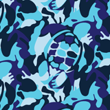 Hombres Corte Corto Estampado - Bañador ajustado con estampado Camouflage Turtles, Celeste pattern Hombres Corte Corto Estampado - Bañador ajustado con estampado Camouflage Turtles, Celeste pattern