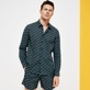 Unisex Cotton Voile Summer Shirt Micro Tortues Rainbow Navy details view 6