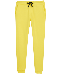 Men Jogger Cotton Pants Solid Lemon front view