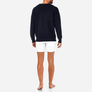 Men Sweaters Solid - Cotton Linen Pull Over, Jeans blue backworn Men Sweaters Solid - Cotton Linen Pull Over, Jeans blue backworn