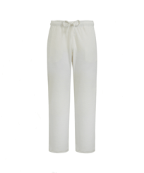 Hombre Autros Liso - Pantalones con cinturilla elástica en tejido terry de jacquard unisex, Blanco tiza vista frontal