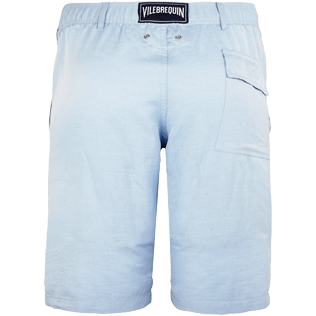 Men Others Solid - Men Straight Linen Cotton Bermuda Shorts Solid, Sky blue back Men Others Solid - Men Straight Linen Cotton Bermuda Shorts Solid, Sky blue back