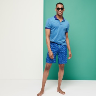 Men Long classic Printed - Men Swim Trunks Long Ultra-light and packable Micro Ronde Des Tortues, Sea blue details view 3