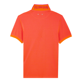 Men Others Solid - Men Changing Cotton Pique Polo Shirt Solid, Apricot back view