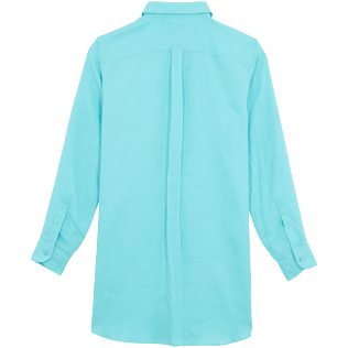 Mujer Autros Liso - Camisa larga en lino de color liso para mujer, Lazulii blue back Mujer Autros Liso - Camisa larga en lino de color liso para mujer, Lazulii blue back