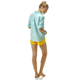 Women Others Solid - Women long sleeves Linen Shirt Solid, Lagoon supp2 Women Others Solid - Women long sleeves Linen Shirt Solid, Lagoon supp2