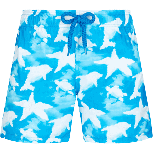 Garçons CLASSIQUE COURT Imprimé - Maillot de bain Ultra-léger et pliable garçon Clouds, Bleu hawai vue de face