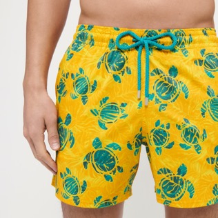 Men Others Printed - Men Stretch Swim Trunks Turtles Madrague, Yellow details view 1