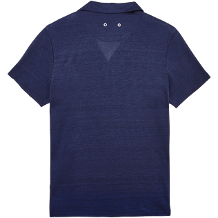 Men Others Solid - Men Linen Jersey Polo shirt Solid, Navy back Men Others Solid - Men Linen Jersey Polo shirt Solid, Navy back