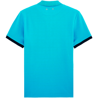 Men Others Solid - Solid Cotton pique polo, Azure back Men Others Solid - Solid Cotton pique polo, Azure back