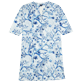 Damen Andere Bedruckt - Cherry Blossom Strandkleid aus Baumwolle für Damen, Sea blue Vorderansicht