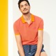 Men Others Solid - Men Changing Cotton Pique Polo Shirt Solid, Apricot details view 2