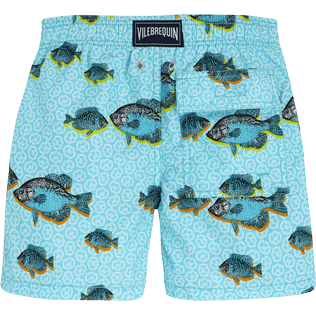 男童 Others 印制 - Boys Swim Shorts Graphic Fish - Vilebrequin x La Samanna, Lazulii blue 后视图