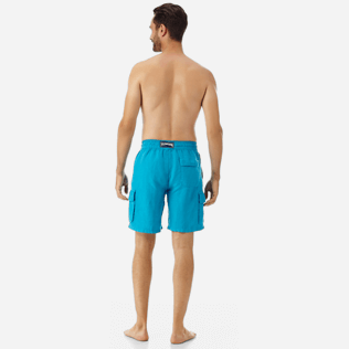 Hombre Autros Liso - Bermudas tipo cargo en lino de color liso para hombre, Seychelles backworn Hombre Autros Liso - Bermudas tipo cargo en lino de color liso para hombre, Seychelles backworn