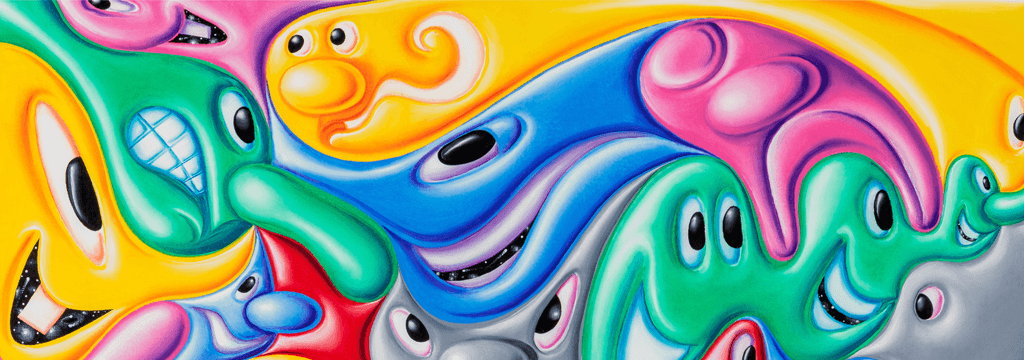 Others Printed - Unisex Beach Towel Faces In Places - Vilebrequin x Kenny Scharf, Multicolor print