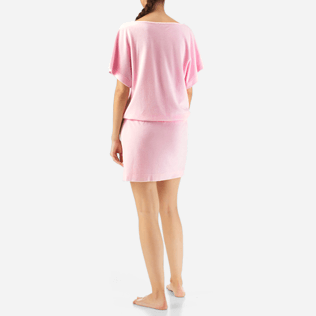 Damen Andere Uni - T-Shirt aus Frottee mit Gürtelschnur, Peony backworn Damen Andere Uni - T-Shirt aus Frottee mit Gürtelschnur, Peony backworn