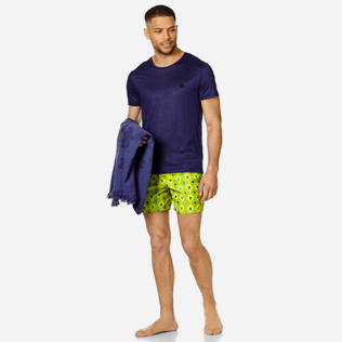 Homme AUTRES Uni - T-Shirt Col rond en Jersey de Lin Homme Uni, Bleu nuit supp2 Homme AUTRES Uni - T-Shirt Col rond en Jersey de Lin Homme Uni, Bleu nuit supp2