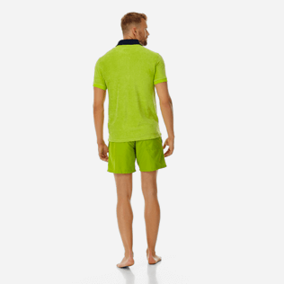 Men Others Solid - Men Terry Cloth Polo Shirt Solid Contrasted, Cactus backworn Men Others Solid - Men Terry Cloth Polo Shirt Solid Contrasted, Cactus backworn