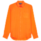 Men Others Solid - Men Linen Shirt Solid, Apricot front view