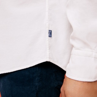 Herren Andere Uni - Solid Baumwollhemd für Herren, Off white Details Ansicht 3