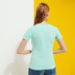 Donna Altri Stampato - T-shirt donna in cotone Marguerites, Laguna dettagli vista 2