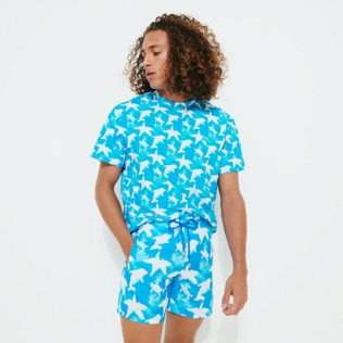Men Others Printed - Men Ultra-light and packable Swim Trunks Clouds, Hawaii blue details view 3