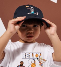 Others Printed - Kids Cap Ready 2 Jam, Navy front worn view