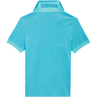 Boys Others Solid - Boys Cotton Pique Polo Shirt Solid, Azure back view
