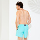 Men Classic Solid - Men Swim Trunks Solid, Lazulii blue back worn view