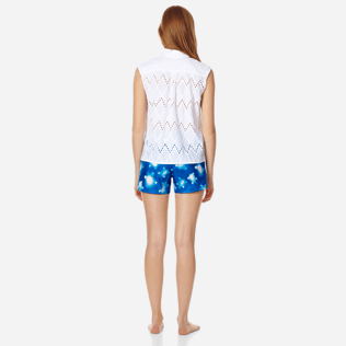 Femme AUTRES Brodé - Chemise en Coton Femme Broderies Anglaises, Blanc backworn Femme AUTRES Brodé - Chemise en Coton Femme Broderies Anglaises, Blanc backworn