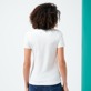 Damen Andere Bedruckt - Marguerites T-Shirt aus Baumwolle für Damen, Off white Rückansicht getragen