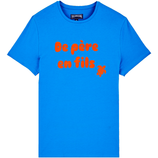Hombre Autros Liso - Camiseta de algodón «De Père en Fils» para hombre, Hawaii blue front Hombre Autros Liso - Camiseta de algodón «De Père en Fils» para hombre, Hawaii blue front