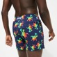 Men Stretch classic Printed - Men Stretch Swim Trunks Tortues Rainbow Multicolor - Vilebrequin x Kenny Scharf, Navy details view 1