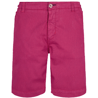 Hombre Autros Gráfico - Bermudas tipo pantalones chinos para hombre con el estampado Micro Flowers, Shocking pink vista frontal