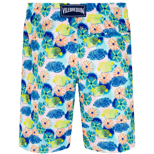 Men Short classic Printed - Men Swimwear Long Ultra-light and packable Urchins & Fishes, White back view